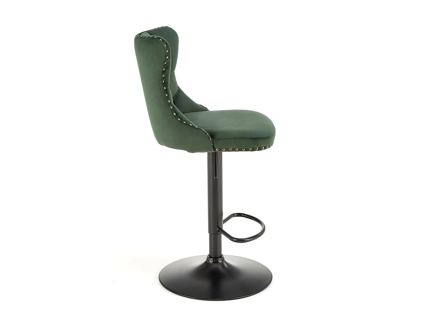 Sedia da bar in velluto verde scuro con schienale imbottito Mandy