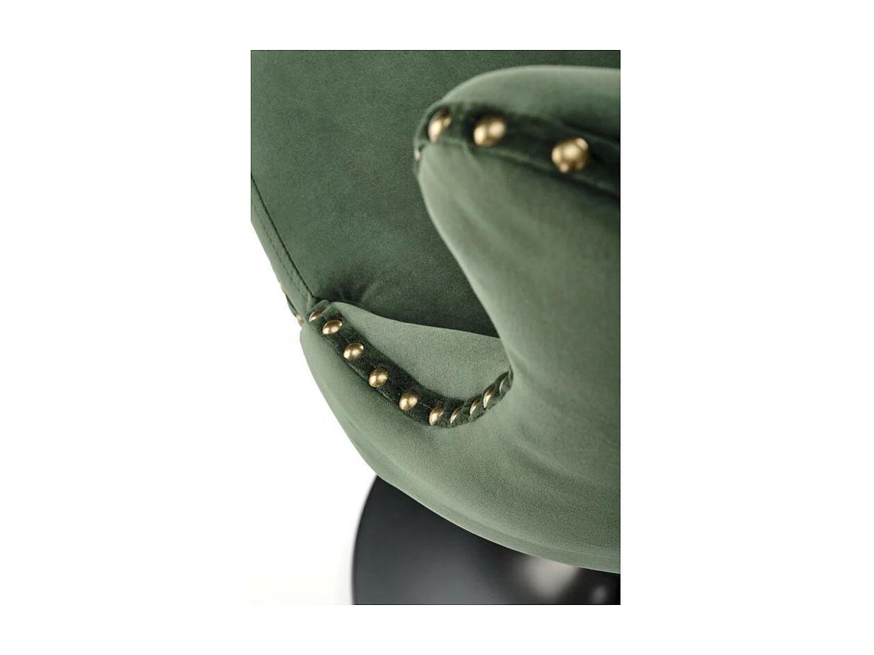 Sedia da bar in velluto verde scuro con schienale imbottito Mandy