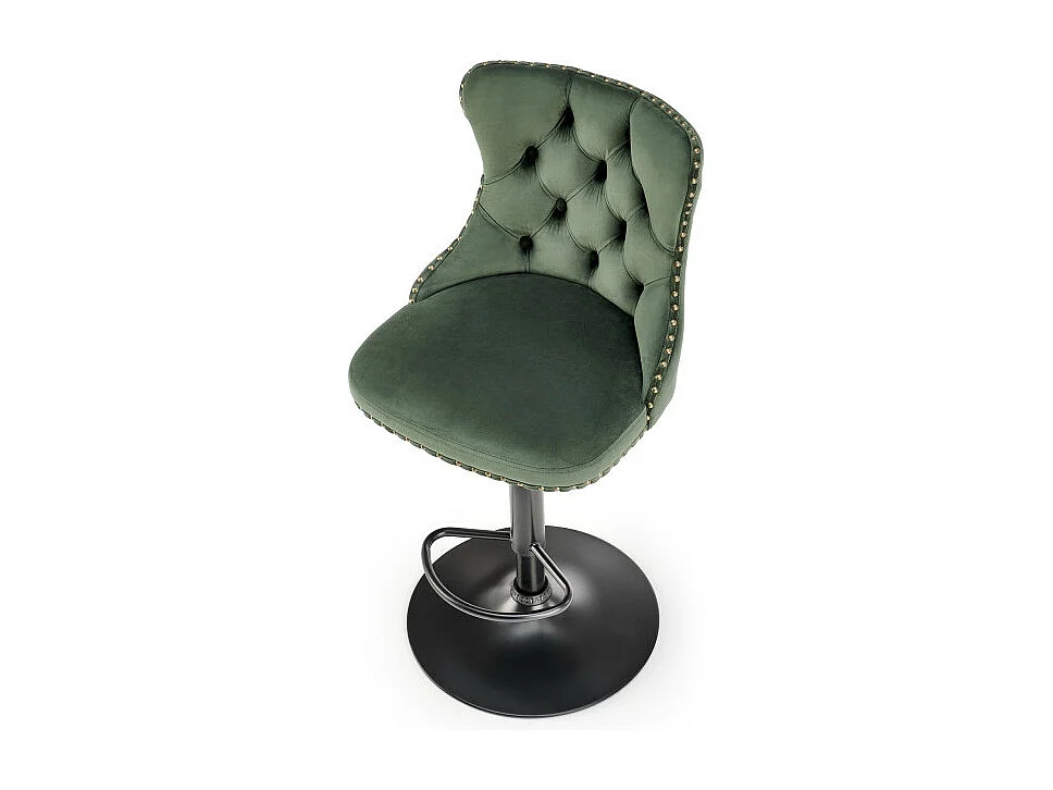 Sedia da bar in velluto verde scuro con schienale imbottito Mandy