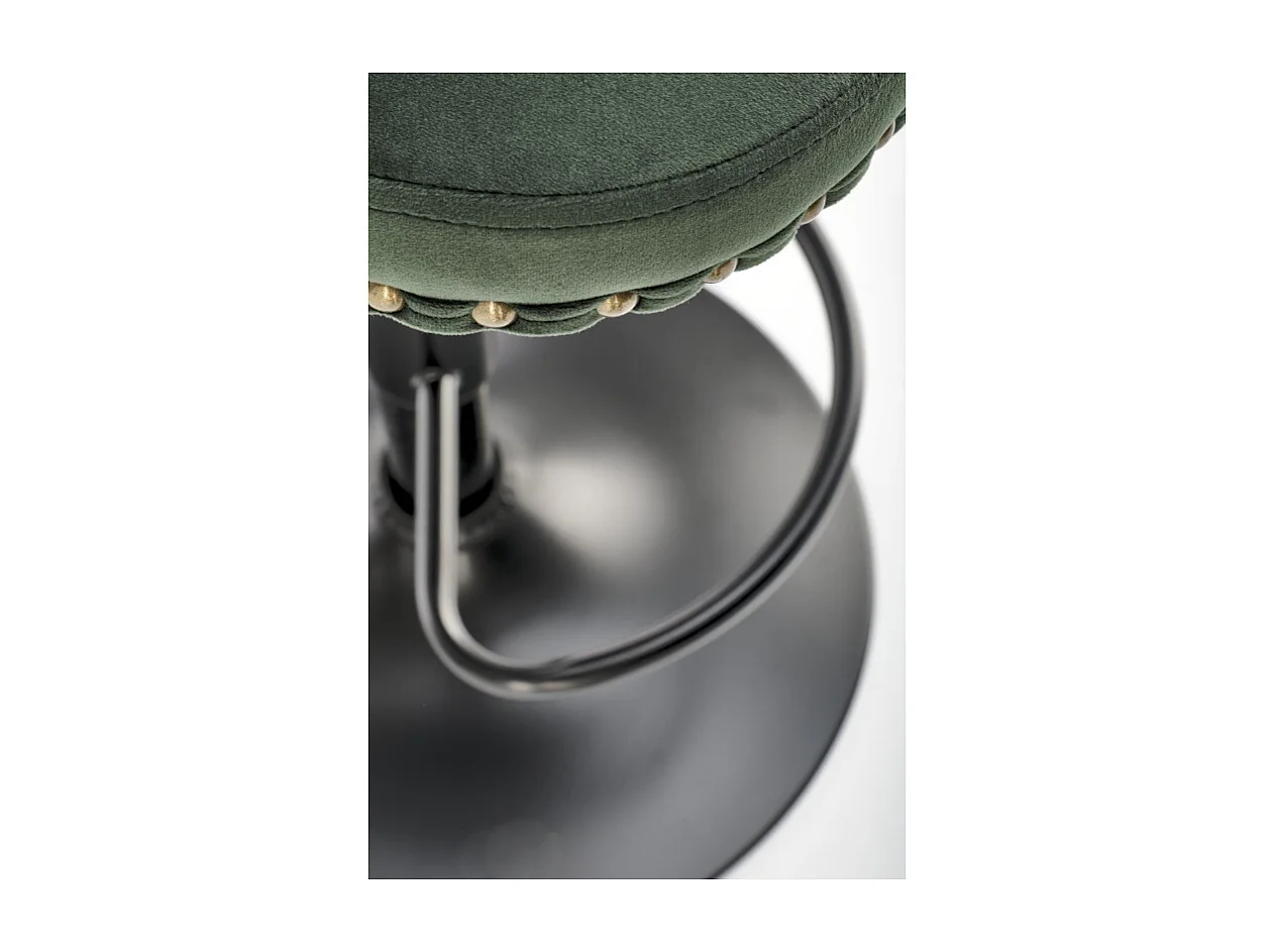 Sedia da bar in velluto verde scuro con schienale imbottito Mandy