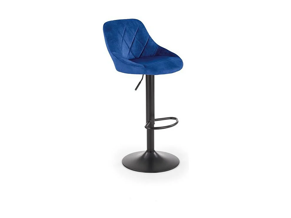 Chaise de bar en velours bleu marine BOHORT