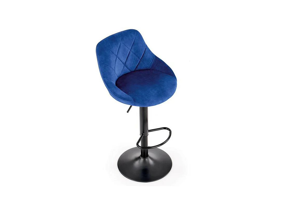 Silla de bar BOHORT de terciopelo azul marino