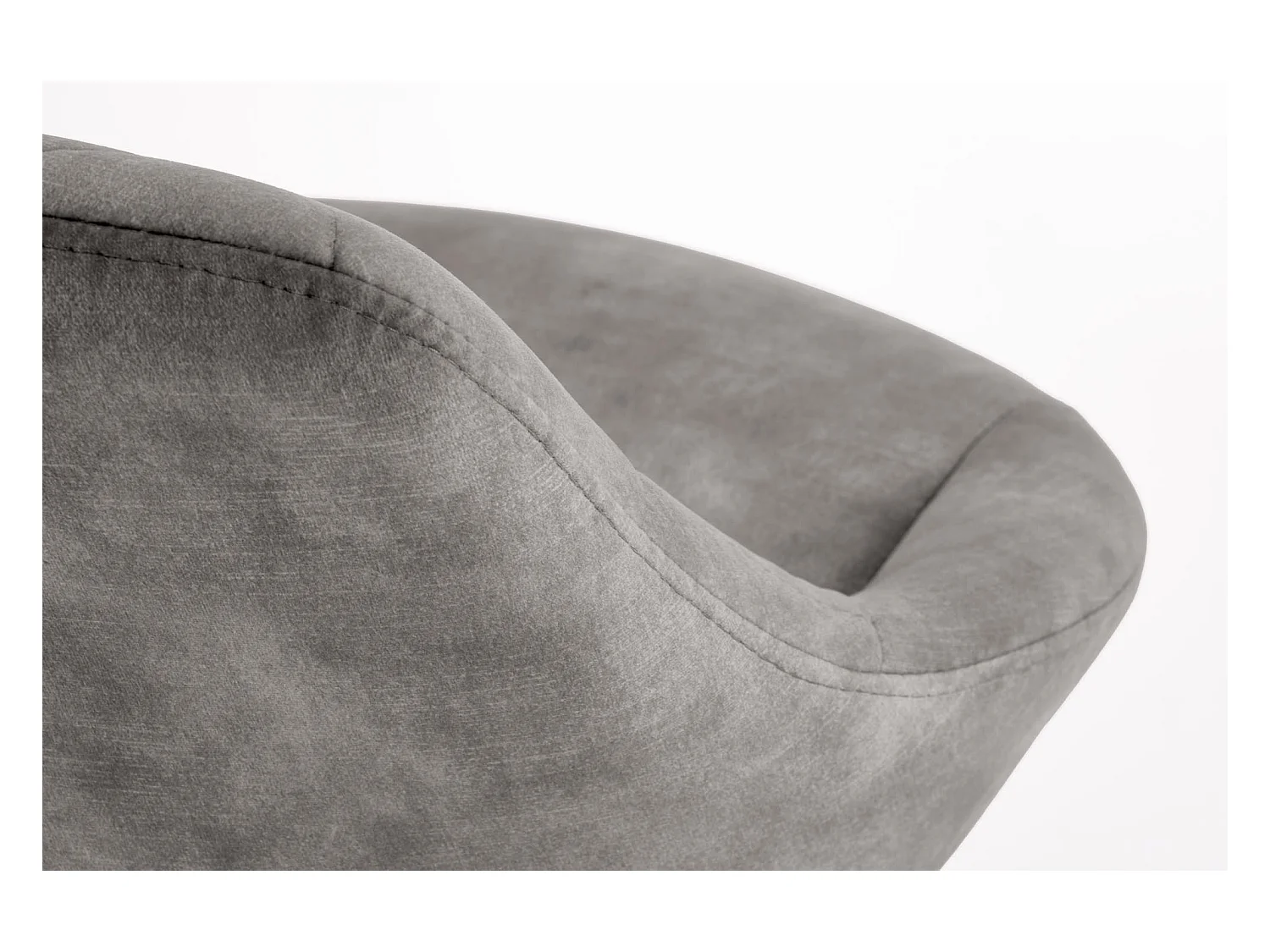 Taburete de bar contemporáneo de terciopelo gris con estructura de metal negro BEDIVERE