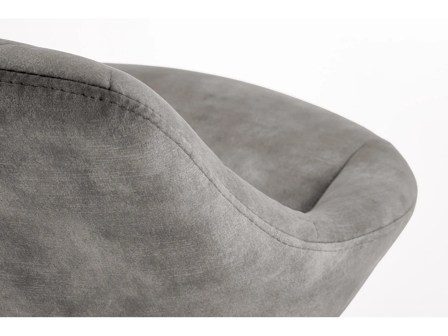 Tabouret de bar contemporain en velours gris avec structure en métal noir BEDIVERE