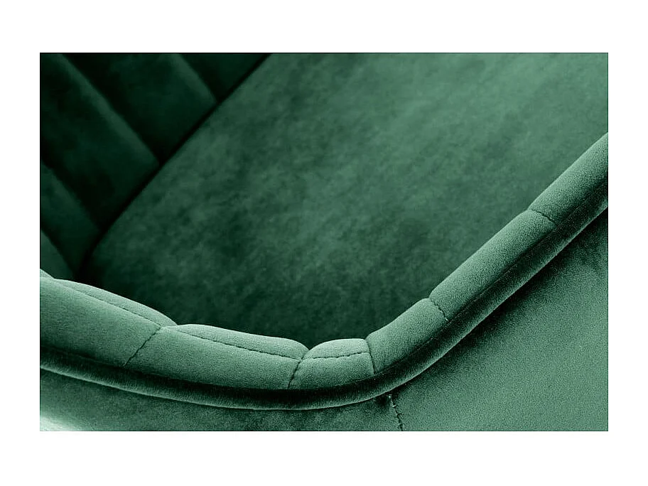 Chaise de bar ajustable en hauteur en velours vert avec pied en métal EDEN