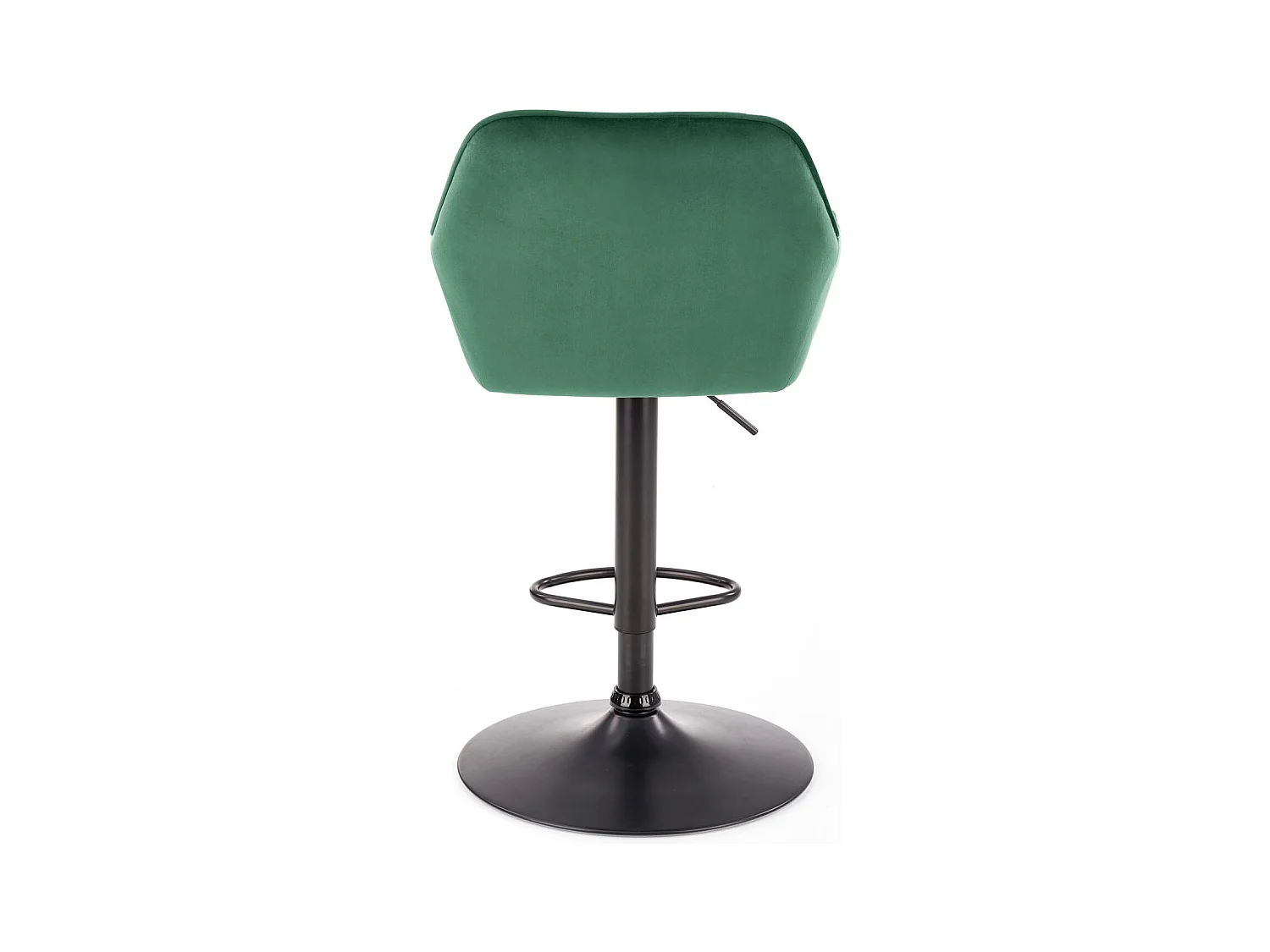 Silla de bar regulable en altura de terciopelo verde con patas de metal EDEN
