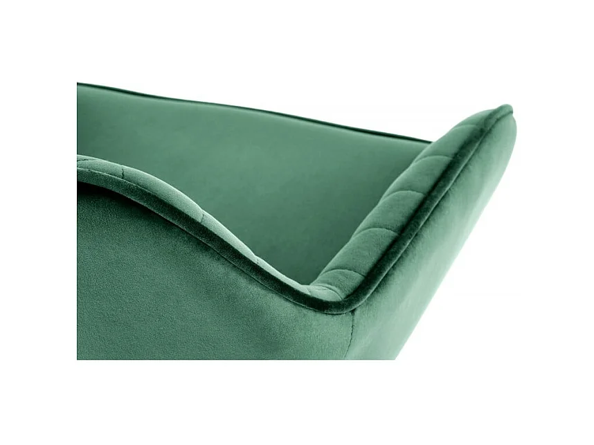 Silla de bar regulable en altura de terciopelo verde con patas de metal EDEN