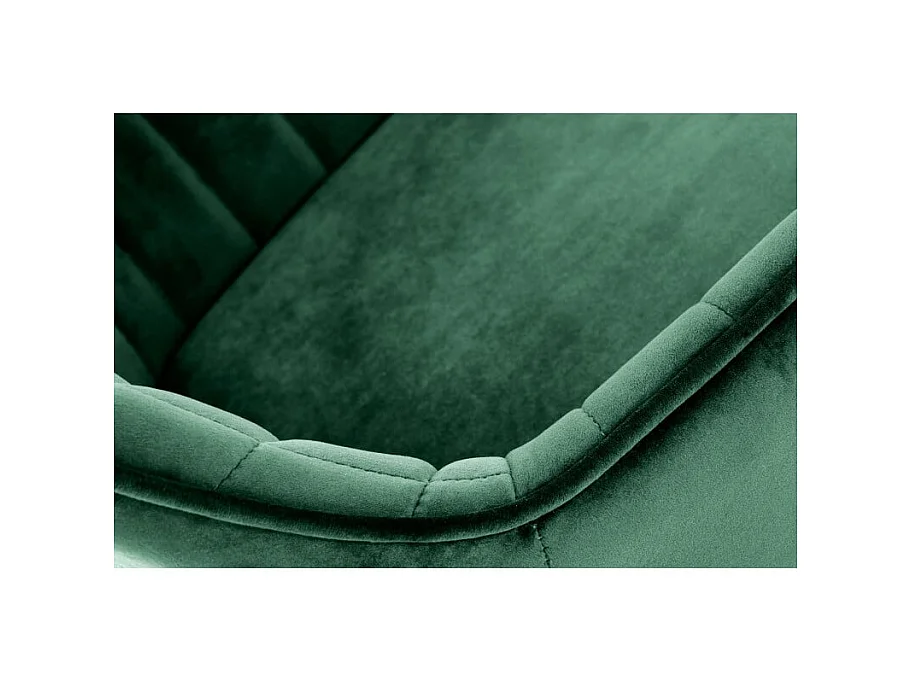 Silla de bar regulable en altura de terciopelo verde con patas de metal EDEN