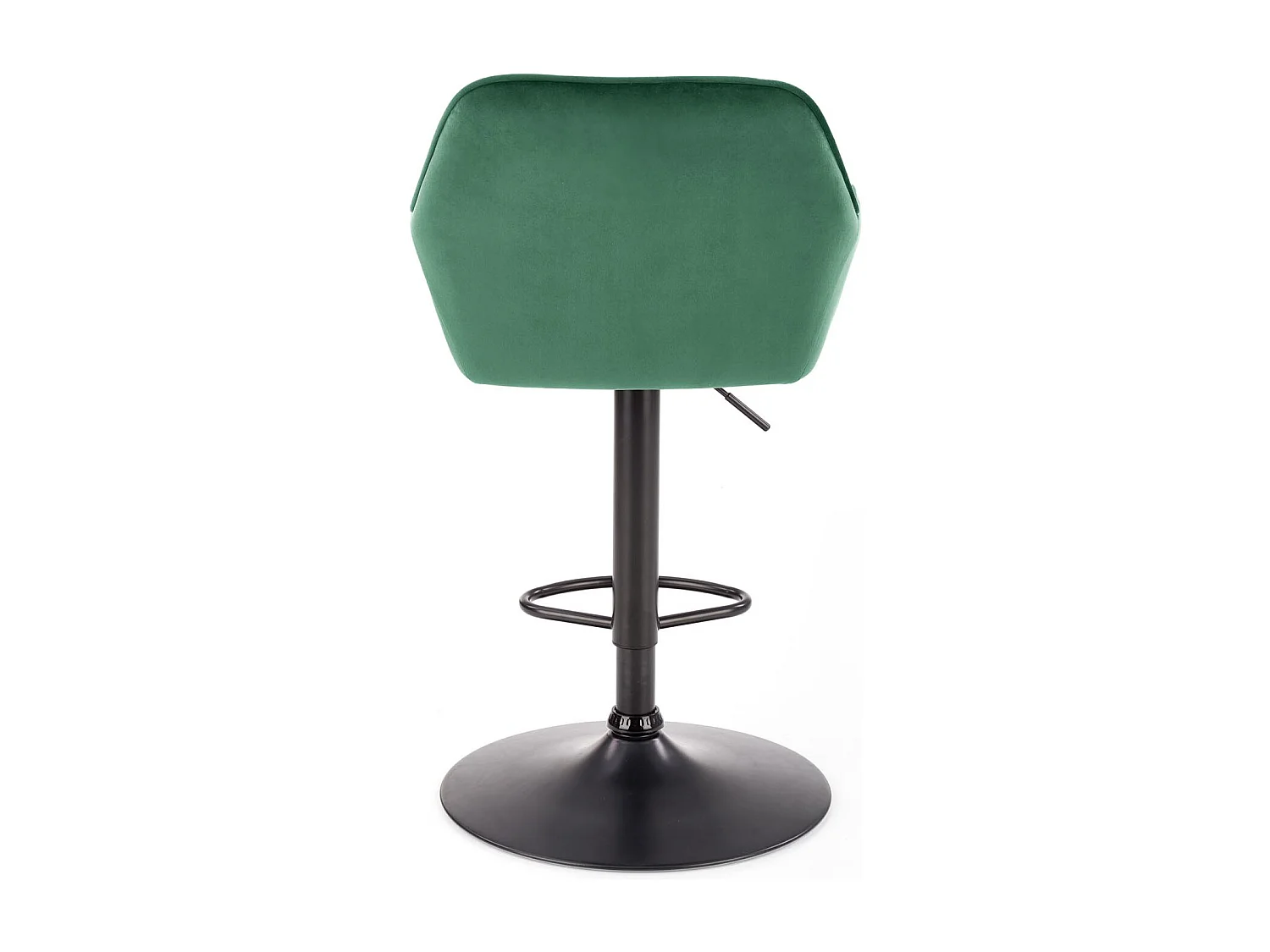 Chaise de bar ajustable en hauteur en velours vert avec pied en métal EDEN