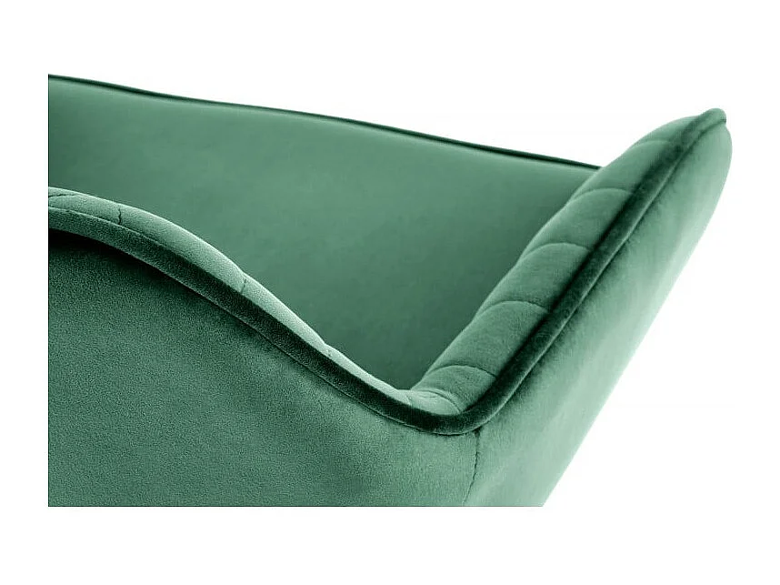 Chaise de bar ajustable en hauteur en velours vert avec pied en métal EDEN