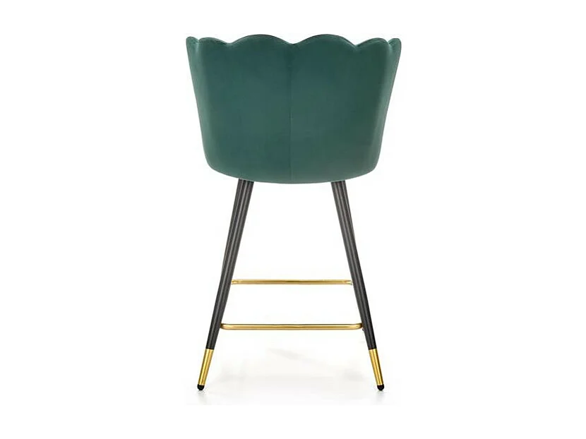 Taburete de bar de diseño en terciopelo verde Sundo