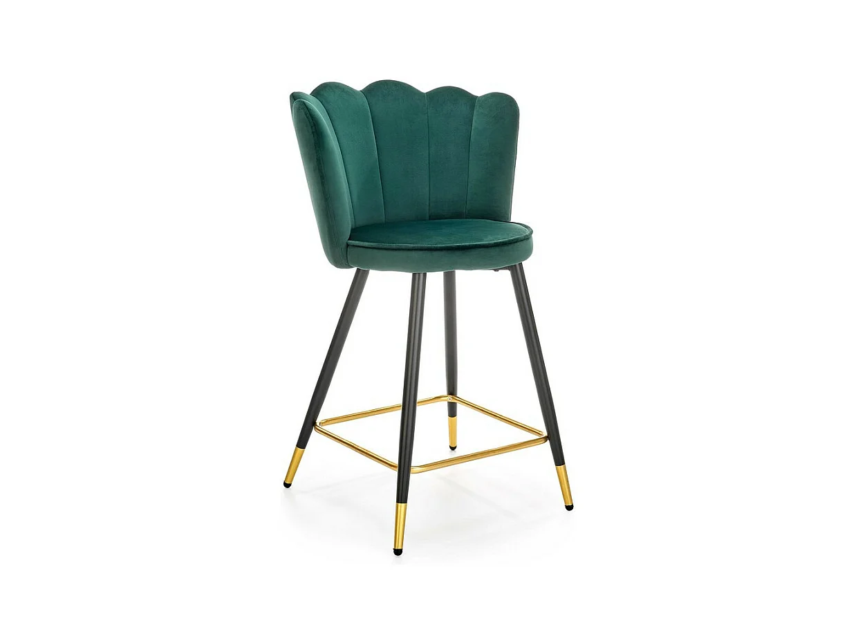 Tabouret de bar design velours vert Sundo