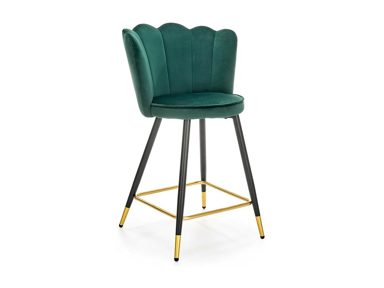 Tabouret de bar design velours vert Sundo
