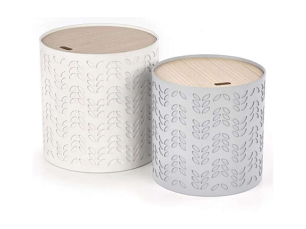 Ensemble de deux tables d'appoint avec espaces de rangement LAPETUS