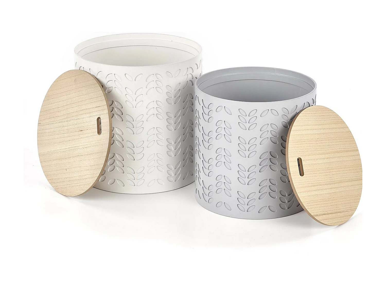 Ensemble de deux tables d'appoint avec espaces de rangement LAPETUS