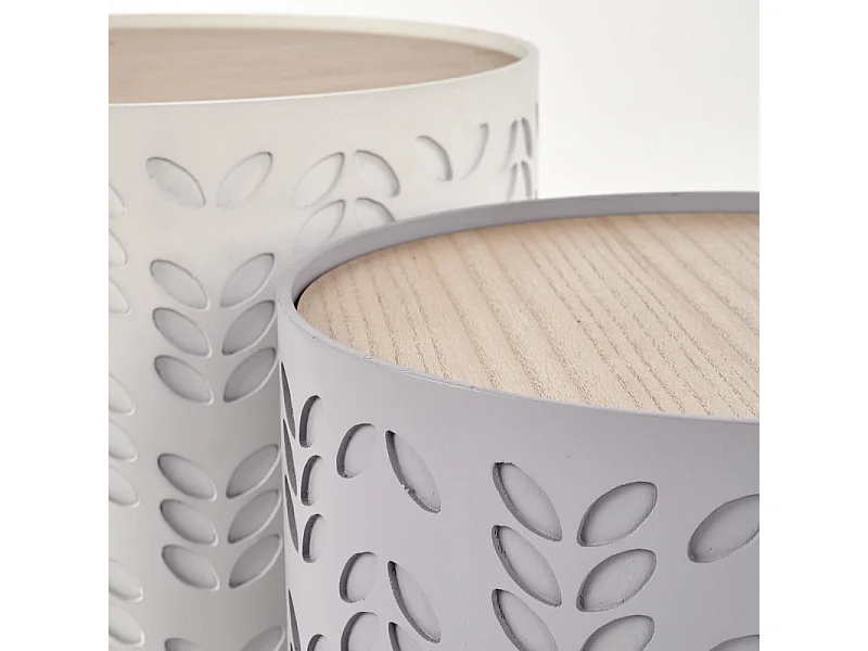 Ensemble de deux tables d'appoint avec espaces de rangement LAPETUS