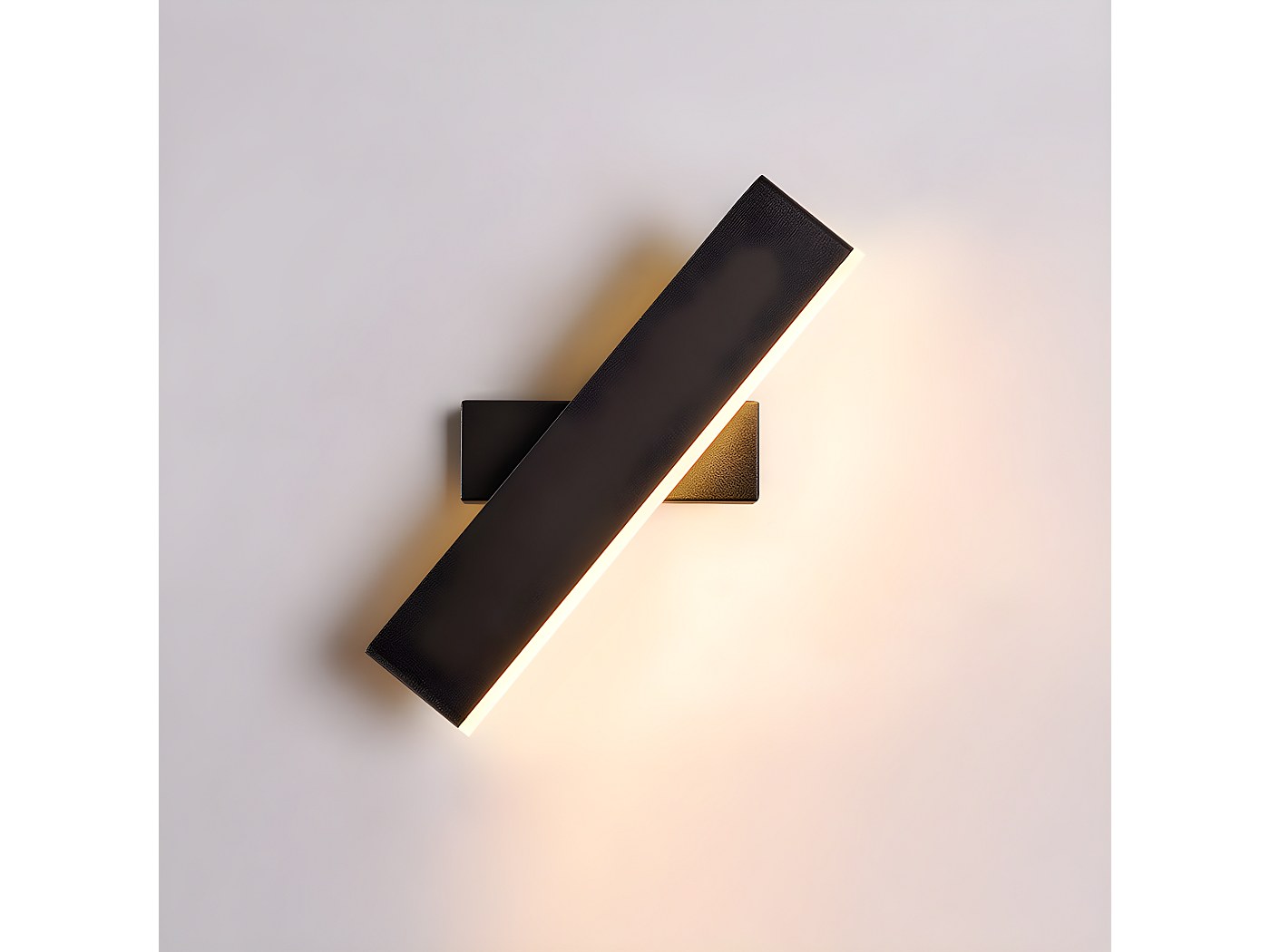 Applique mural moderne rectangle, noir, 31*7*5cm, 7W, lumère chaud
