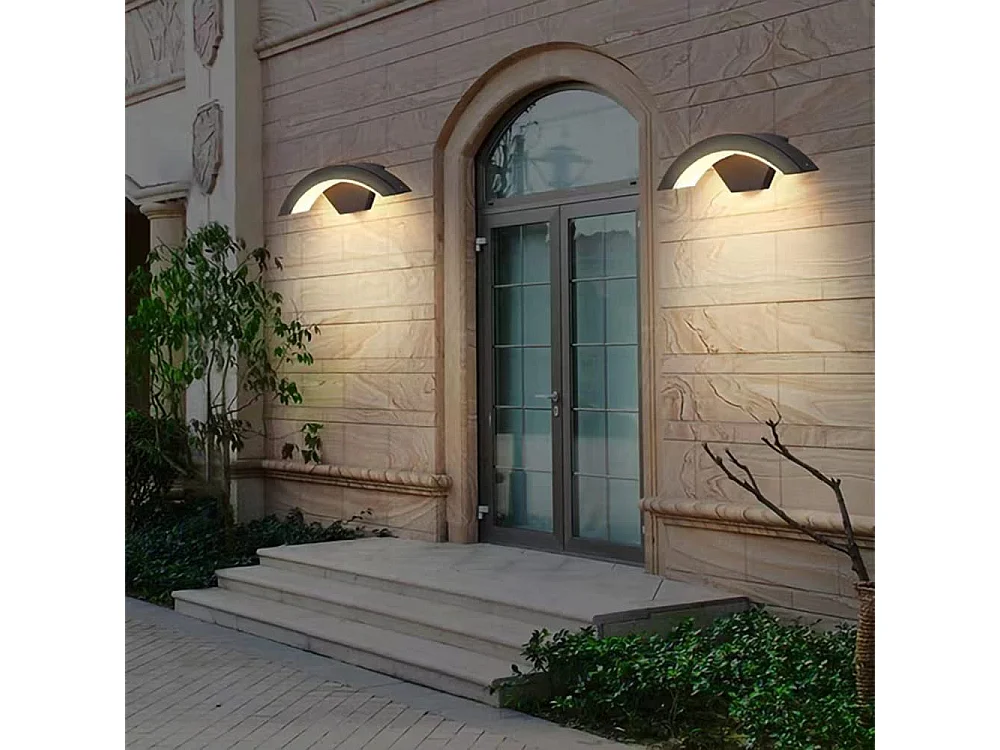 Applique murale interieur/exterieur LED, noir, 29*10*9cm, 24W, en métal, IP54