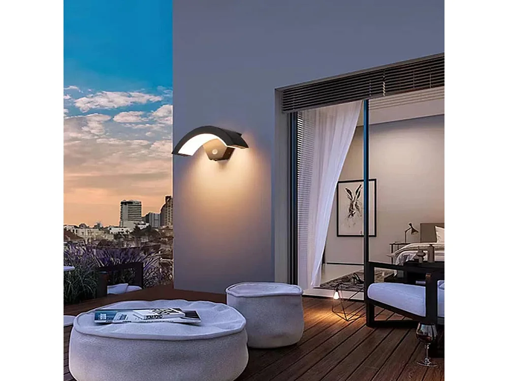 Applique murale interieur/exterieur LED, noir, 29*10*9cm, 24W, en métal, IP54