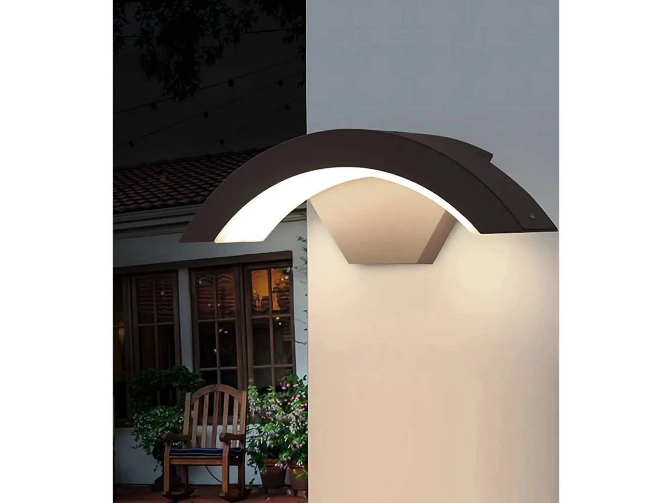 Applique murale interieur/exterieur LED, noir, 29*10*9cm, 24W, en métal, IP54
