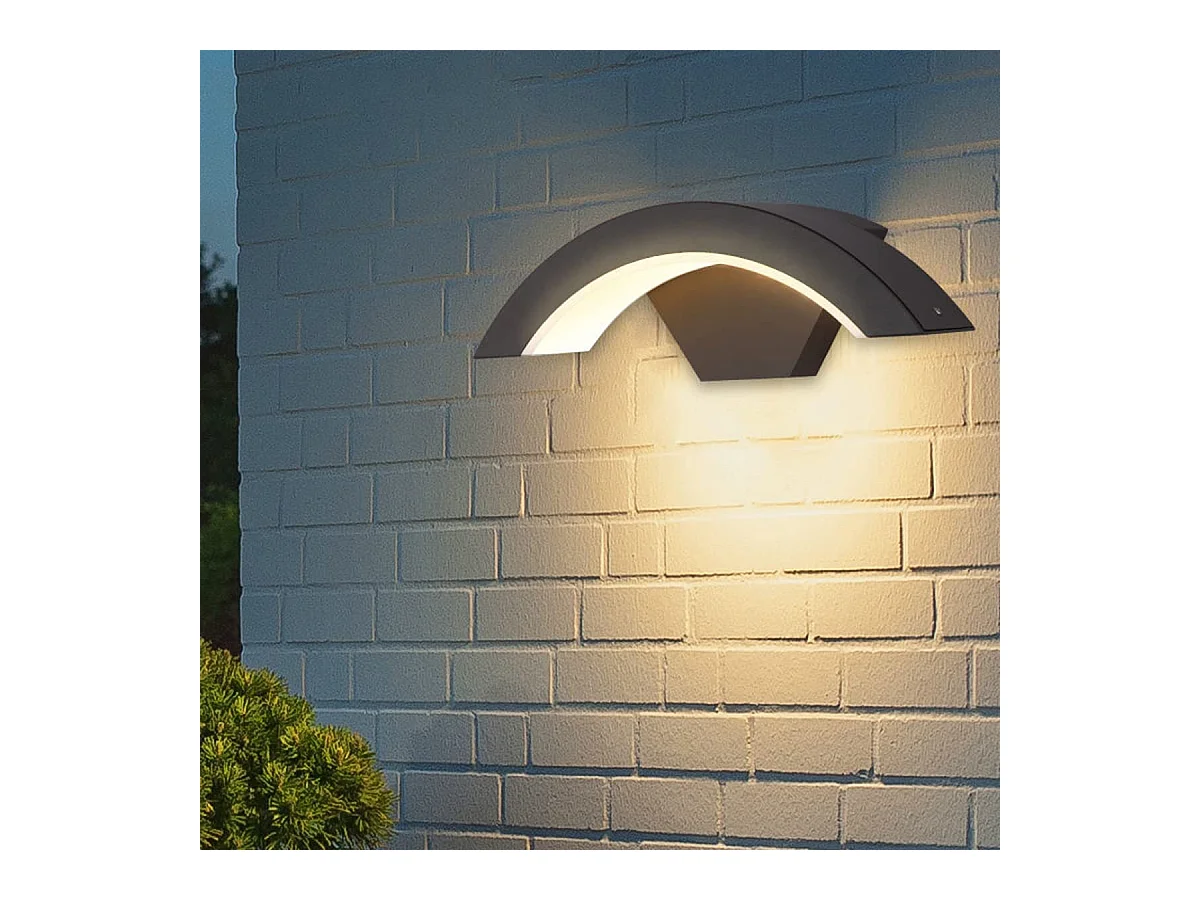 Interieur/buitenwandlamp LED, zwart, 29*10*9cm, 24W, metaal, IP54
