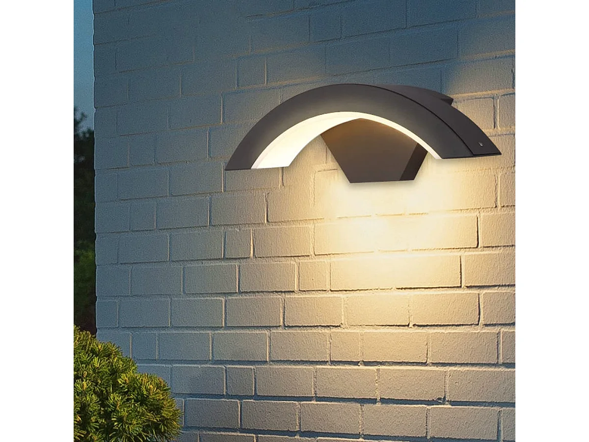 Interieur/buitenwandlamp LED, zwart, 29*10*9cm, 24W, metaal, IP54