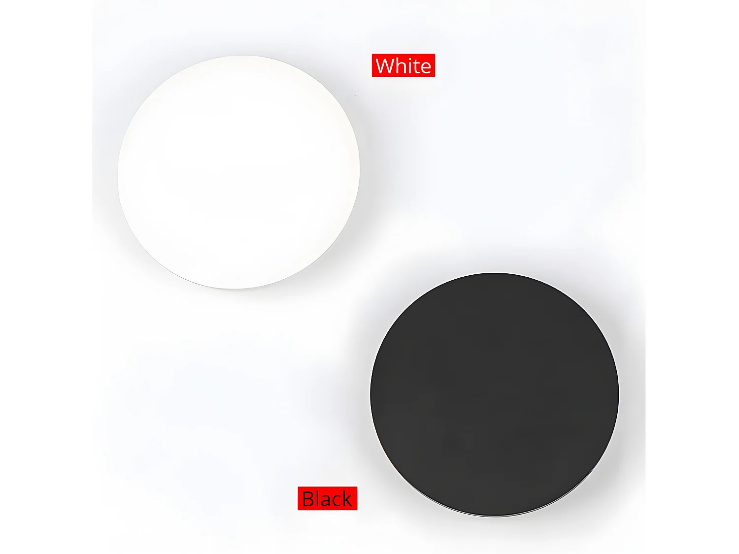 Applique murale LED rond, 20*20*4cm, blanc, interrupteur tactile, en métal