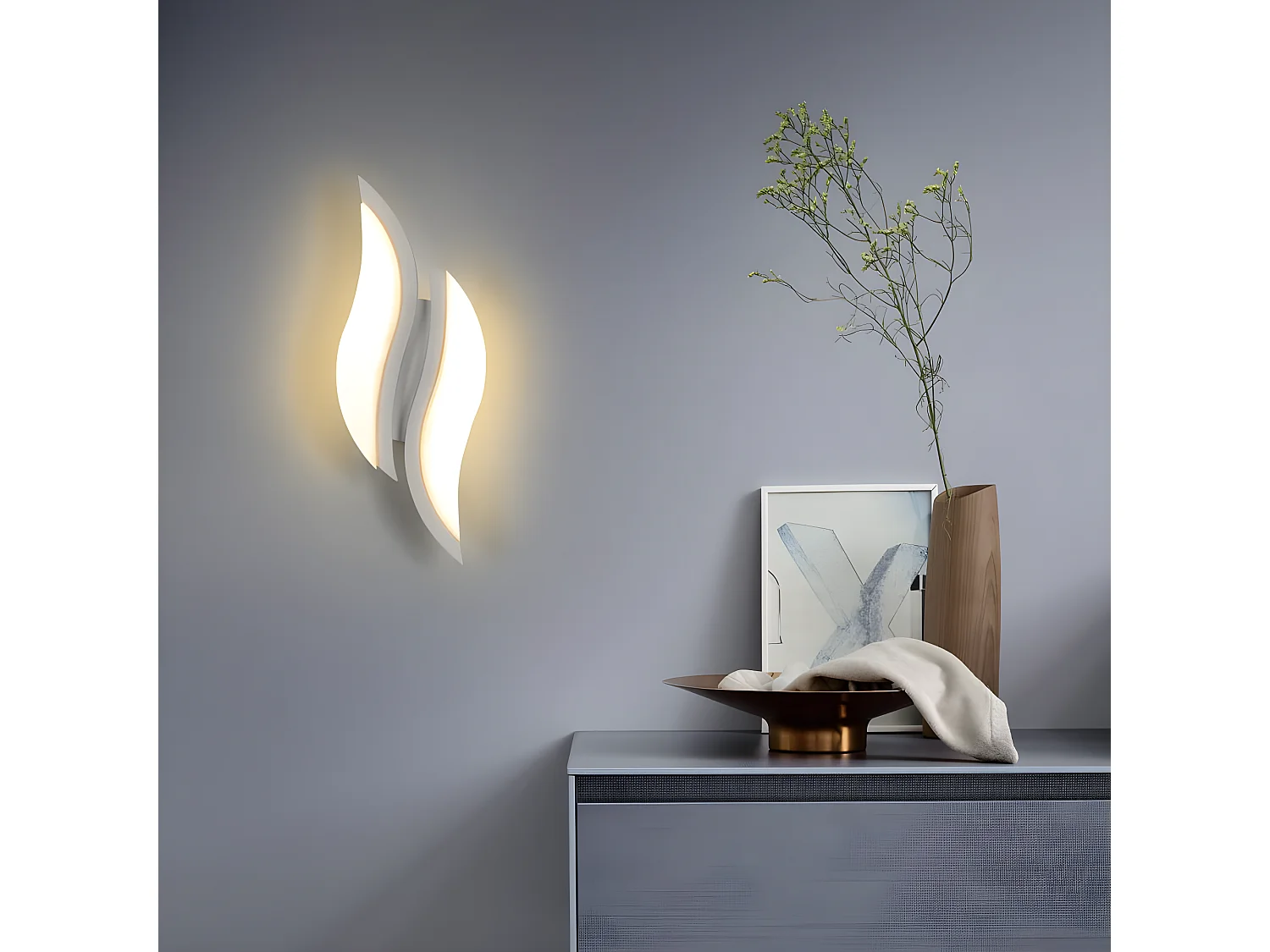 Applique murale intérieure led moderne, blanc, 29*10*5cm,12w 2300lm, lumière blanc chaud