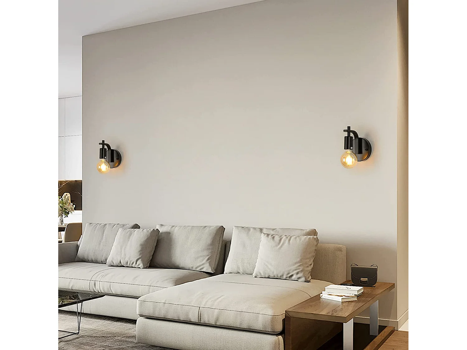 2 pack applique murale interieur vintage, 15*12*17cm, en métal, E27 sans ampoule