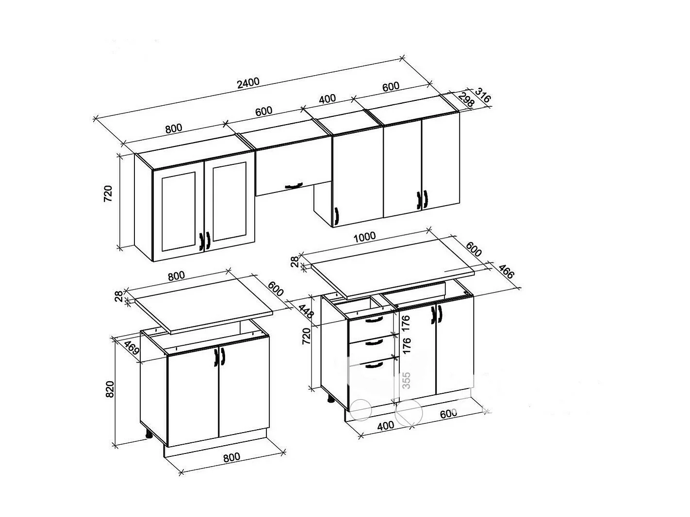 Cucina bianca opaca con piano di lavoro in rovere Sonoma CORVUS