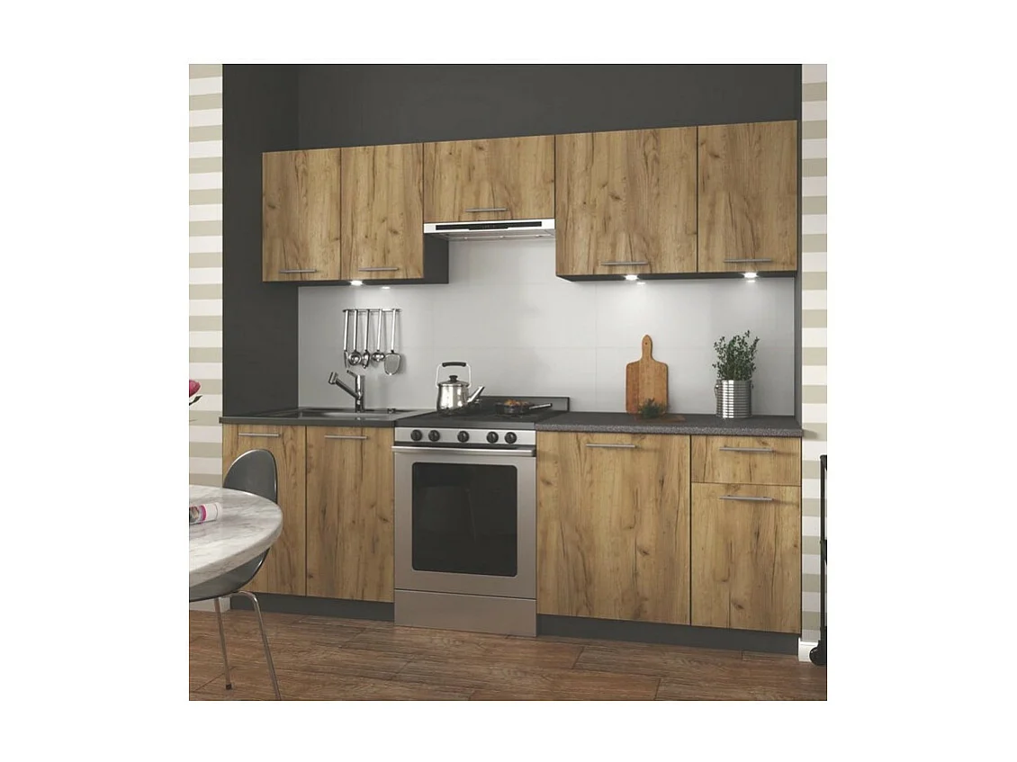 Cucina in stile grigio antracite e rovere Wotan RUSTICA