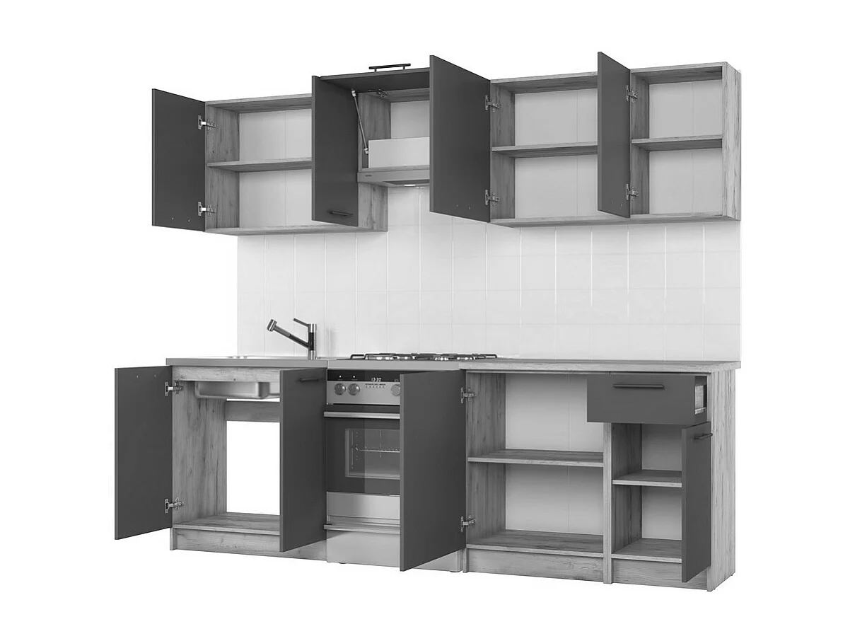 Cocina blanca con encimera de roble RUSTICA