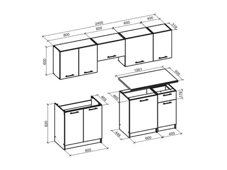 Cocina blanca con encimera de roble RUSTICA