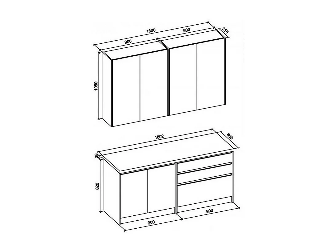 Cucina di design grigio carbone e rovere BINGO