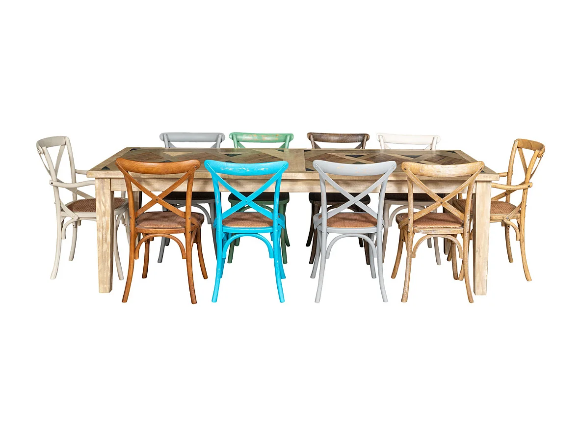 BISCOTTINI Chaise de Salle à Manger Style Thonet Finition Blanc Antique - Chaise de Cuisine avec Assise en Rotin 52x48x88cm