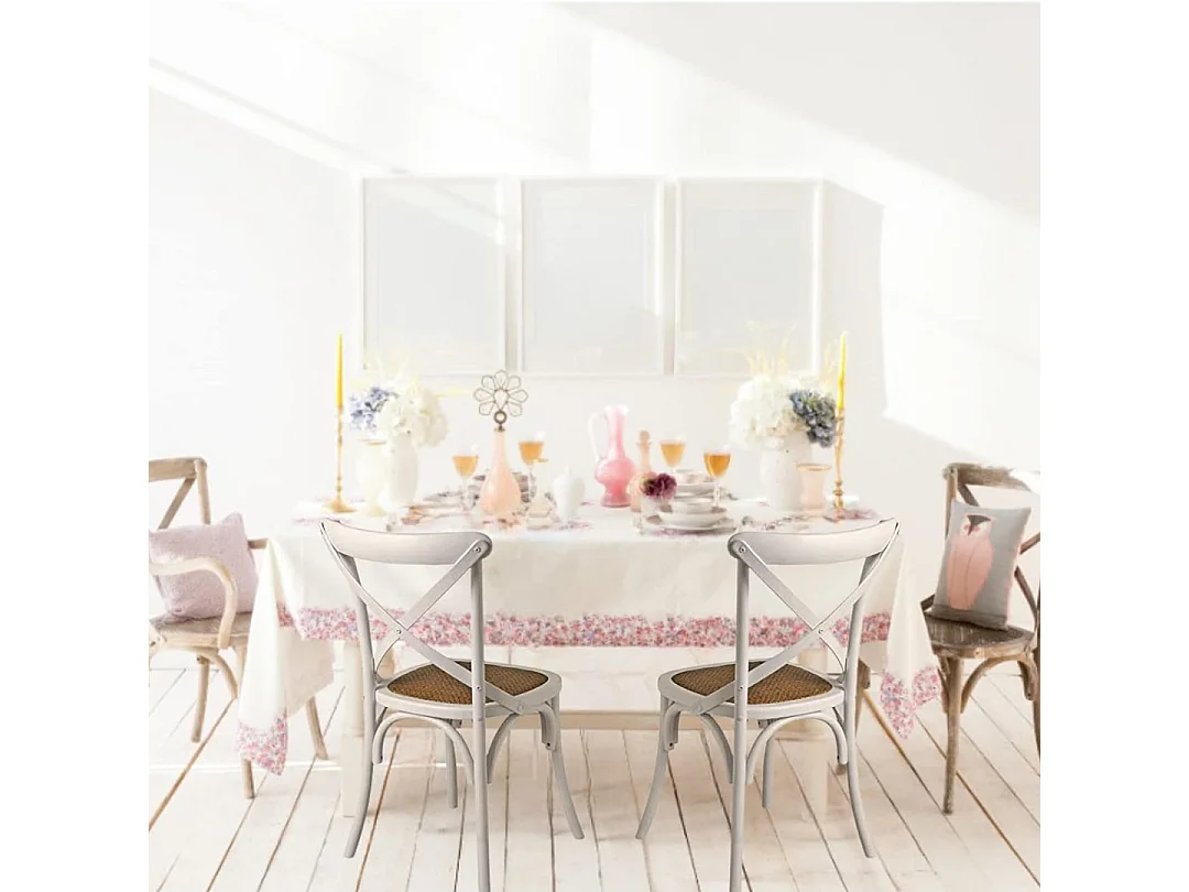 BISCOTTINI Chaise de Salle à Manger Style Thonet Finition Blanc Antique - Chaise de Cuisine avec Assise en Rotin 52x48x88cm