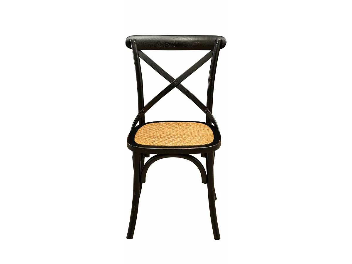 BISCOTTINI Chaise Thonet - Frêne massif finition noire antique - Chaises salle à manger - Cuisine - Style vintage - 88x48x52 cm