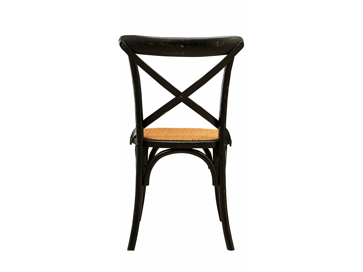 BISCOTTINI Chaise Thonet - Frêne massif finition noire antique - Chaises salle à manger - Cuisine - Style vintage - 88x48x52 cm