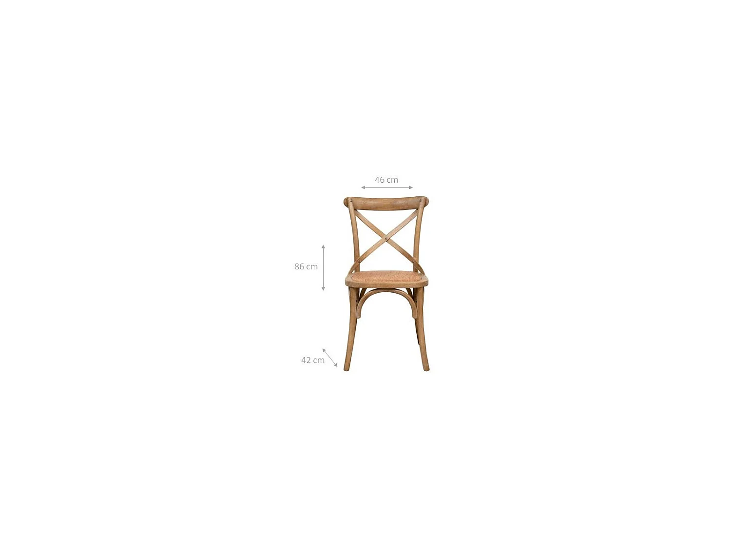 BISCOTTINI Chaise Thonet - Frêne massif avec finition bois antique - Cuisine - Salle à manger - Chaises vintage - Bistrot - 88x48x52 cm