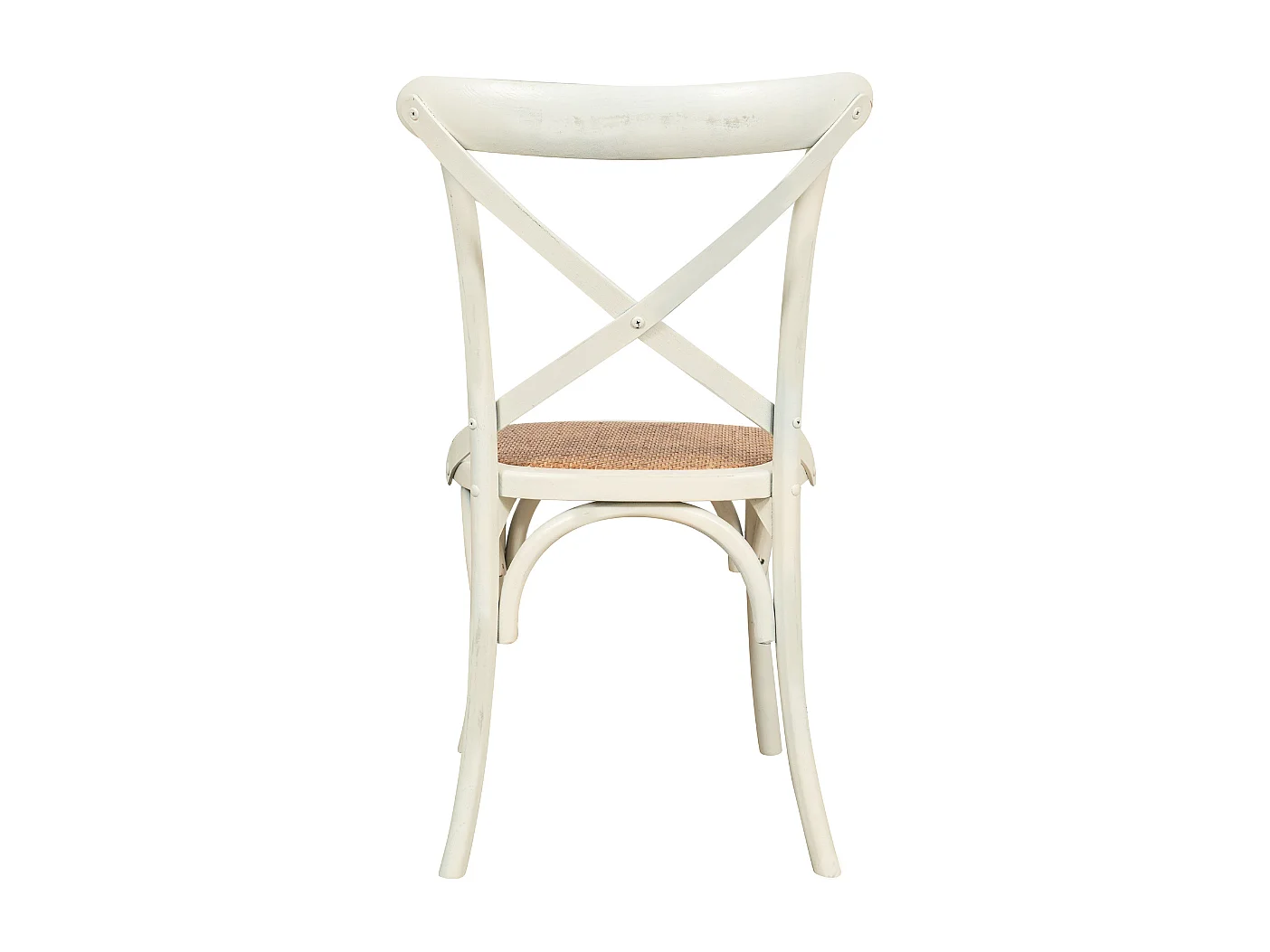 BISCOTTINI Chaise de Salle à Manger Style Thonet en Frêne Massif - Finition Blanche - Chaise de Cuisine avec Assise en Rotin - 52x48x88cm