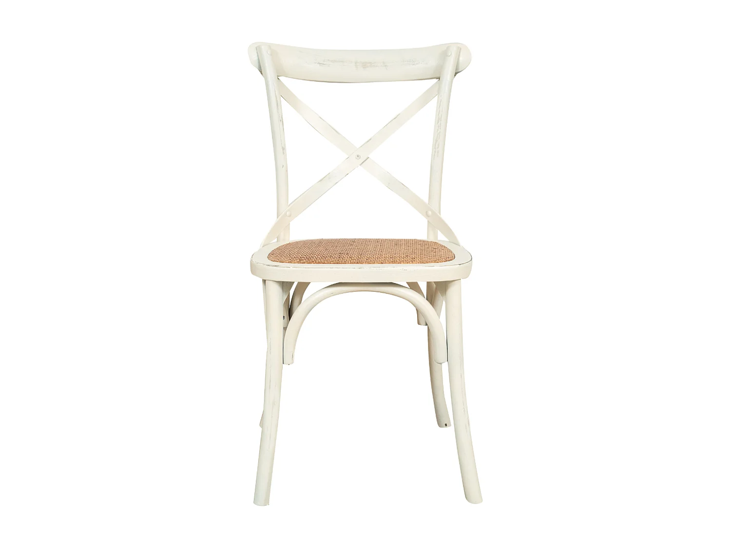 BISCOTTINI Chaise de Salle à Manger Style Thonet en Frêne Massif - Finition Blanche - Chaise de Cuisine avec Assise en Rotin - 52x48x88cm