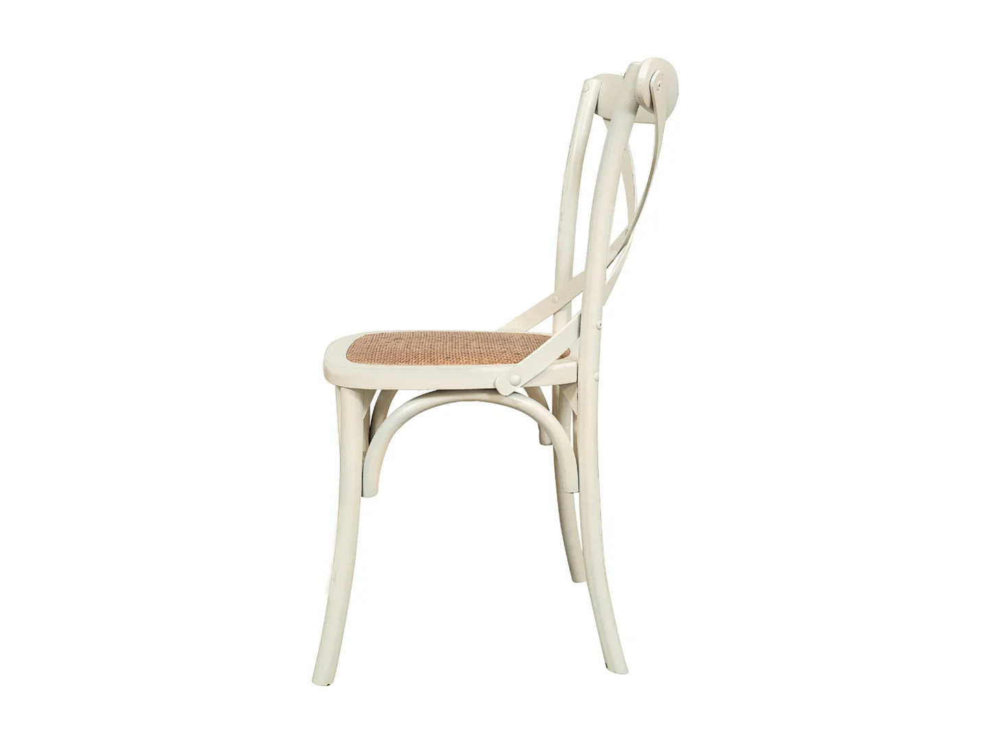 BISCOTTINI Chaise de Salle à Manger Style Thonet en Frêne Massif - Finition Blanche - Chaise de Cuisine avec Assise en Rotin - 52x48x88cm