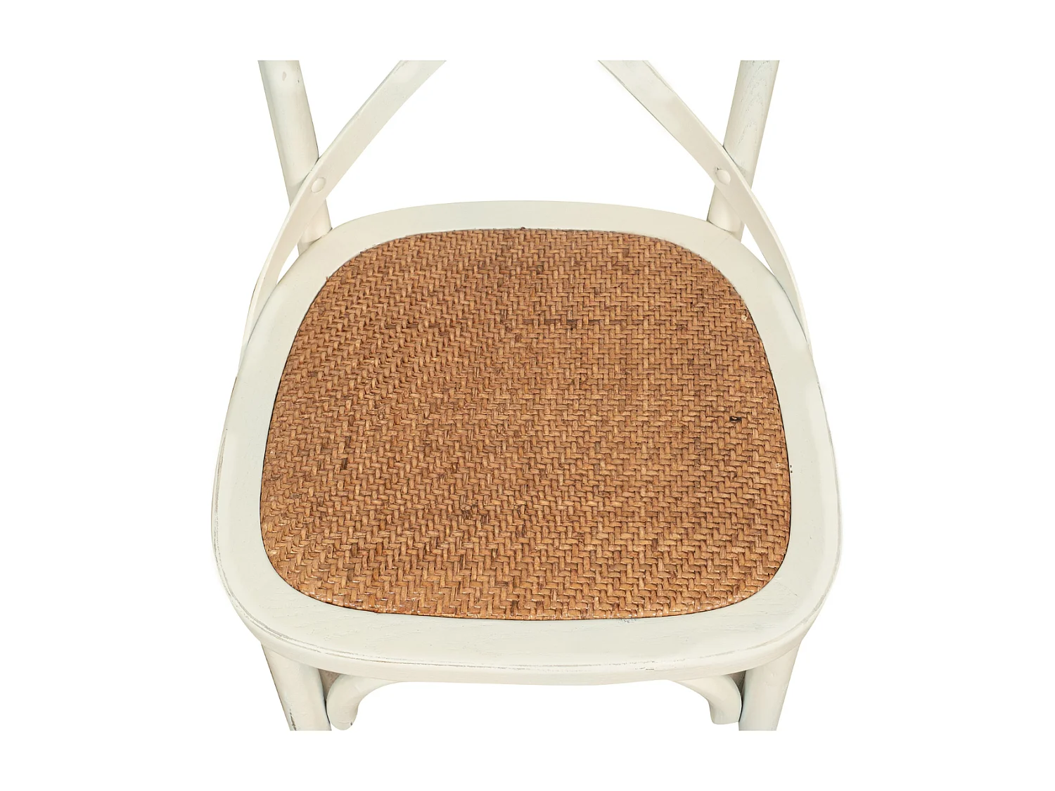 BISCOTTINI Chaise de Salle à Manger Style Thonet en Frêne Massif - Finition Blanche - Chaise de Cuisine avec Assise en Rotin - 52x48x88cm