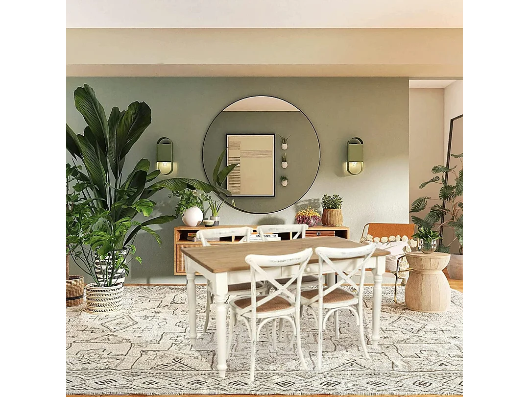 BISCOTTINI Chaise de Salle à Manger Style Thonet en Frêne Massif - Finition Blanche - Chaise de Cuisine avec Assise en Rotin - 52x48x88cm