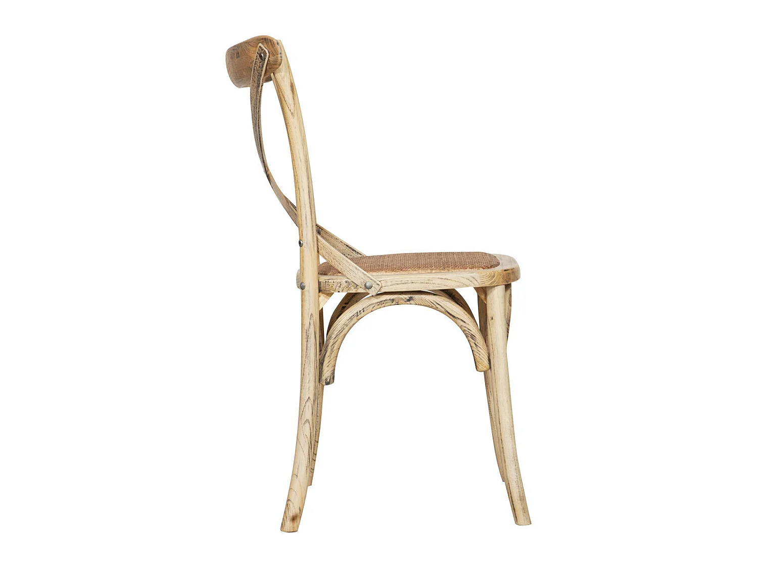 BISCOTTINI - Chaise Harmonie - Bois massif finition antique naturelle - Chaise de bistrot - Chaise de jardin - Chaise de cuisine - 48x52x88 cm