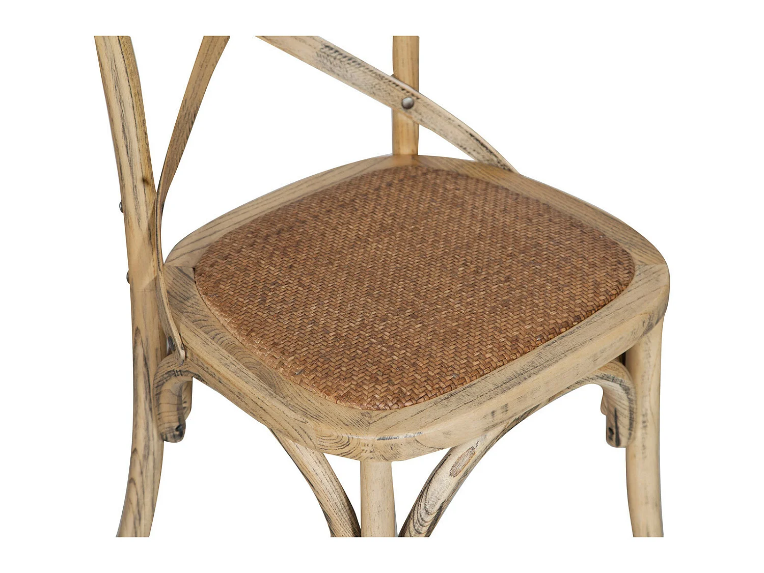 BISCOTTINI - Chaise Harmonie - Bois massif finition antique naturelle - Chaise de bistrot - Chaise de jardin - Chaise de cuisine - 48x52x88 cm