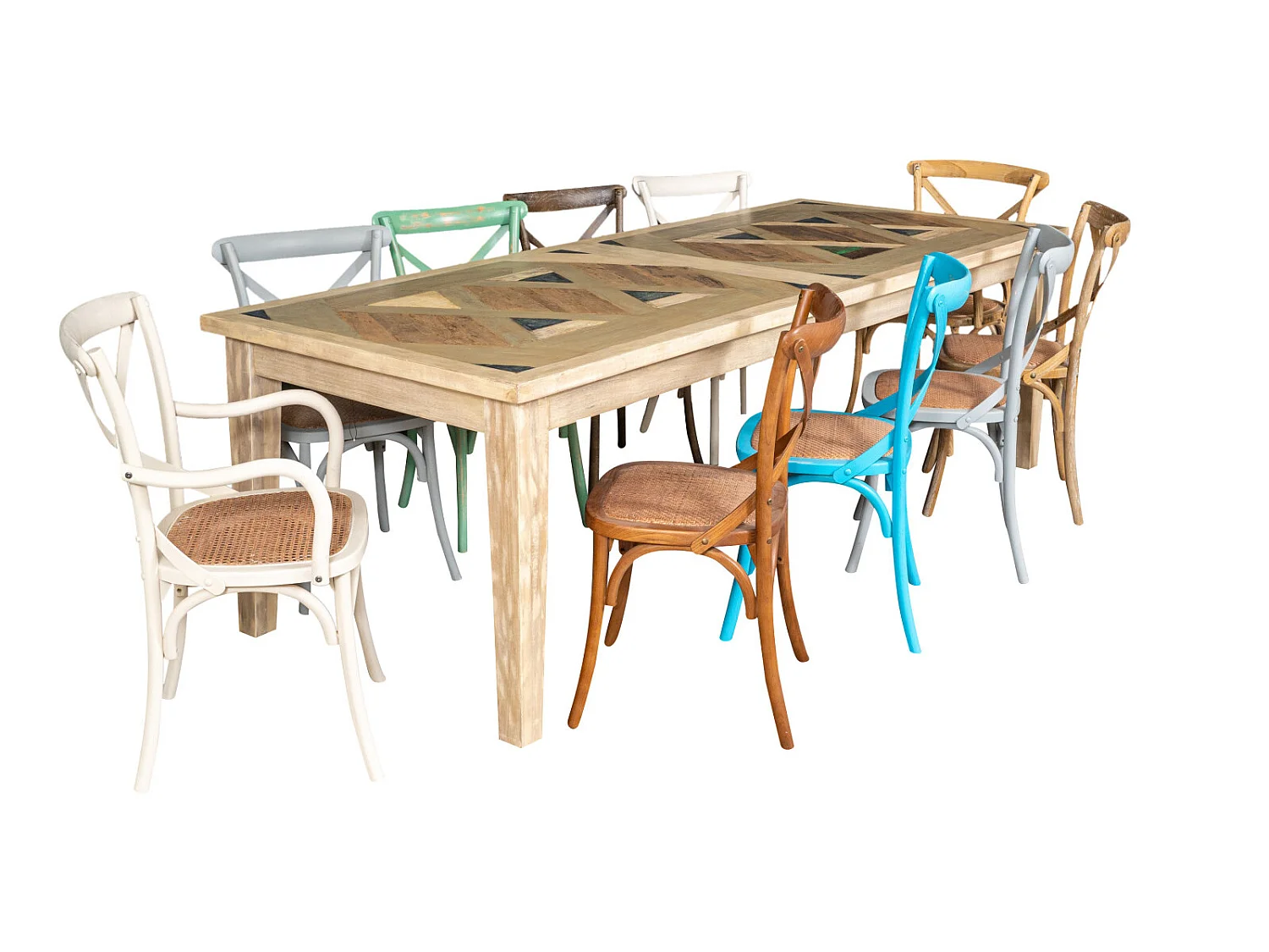 BISCOTTINI - Chaise Harmonie - Bois massif finition antique naturelle - Chaise de bistrot - Chaise de jardin - Chaise de cuisine - 48x52x88 cm