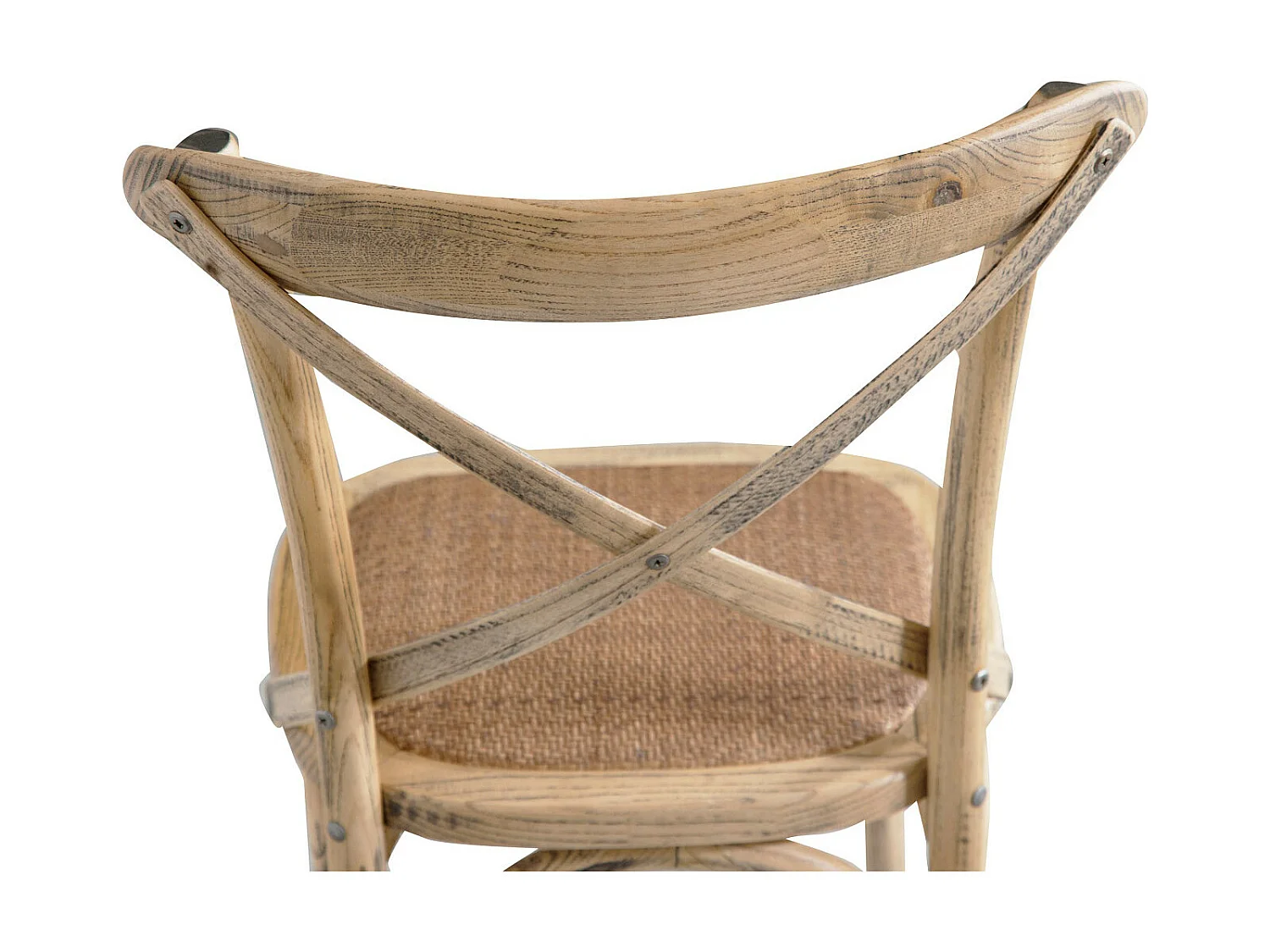 BISCOTTINI - Chaise Harmonie - Bois massif finition antique naturelle - Chaise de bistrot - Chaise de jardin - Chaise de cuisine - 48x52x88 cm