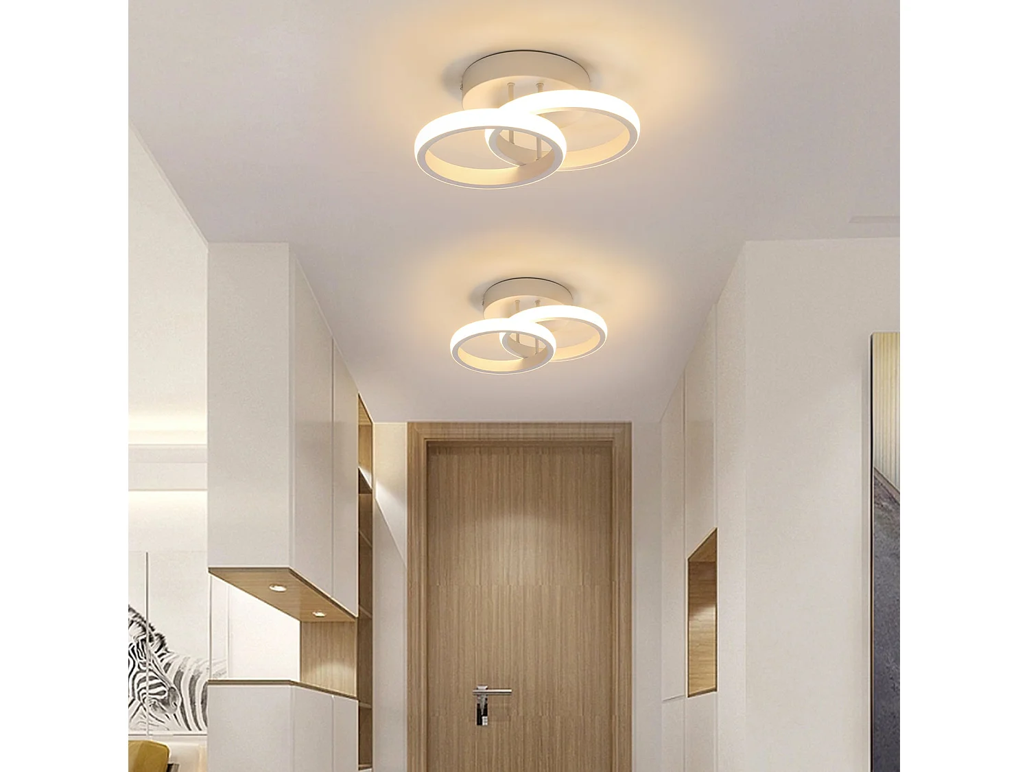 Plafonnier LED rond, 25*17*9cm, Blanc Chaud 3000K, 22W, en métal