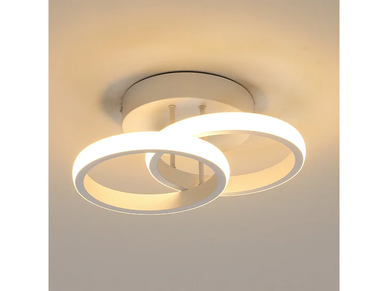 Plafonnier LED rond, 25*17*9cm, Blanc Chaud 3000K, 22W, en métal